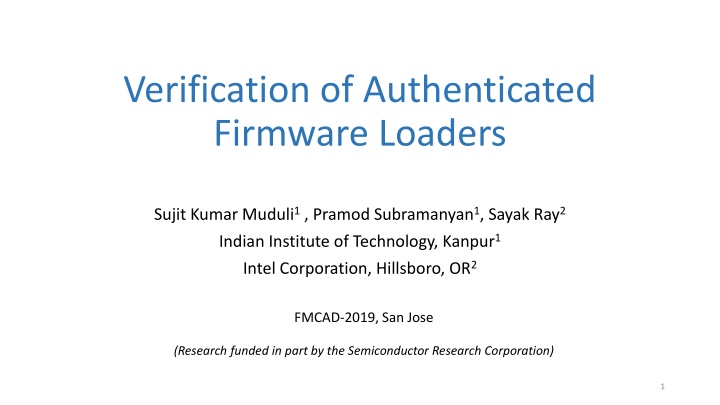 verification of authenticated firmware loaders