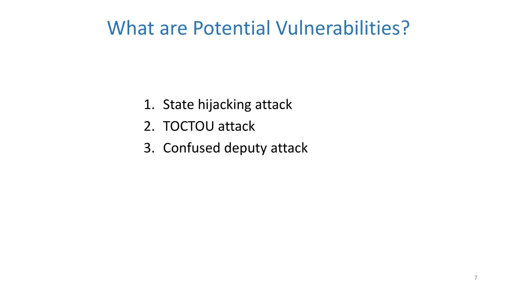 what are potential vulnerabilities