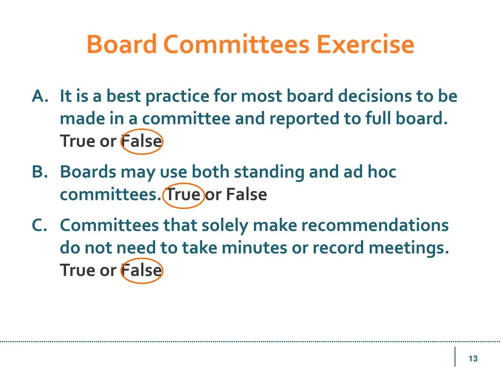 board committees exercise