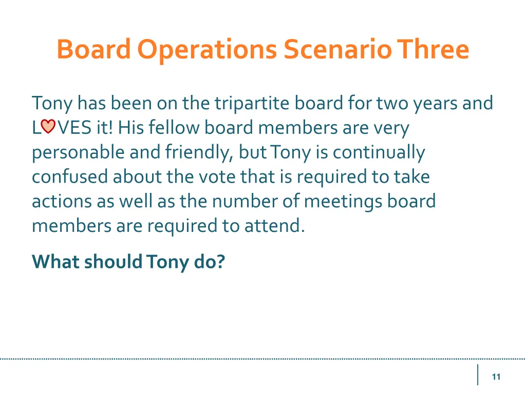 board operations scenario three