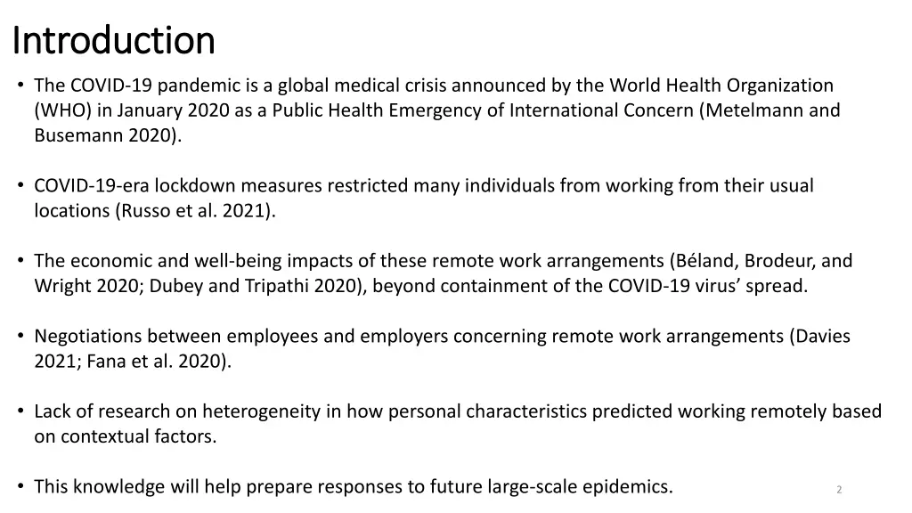 introduction introduction the covid 19 pandemic