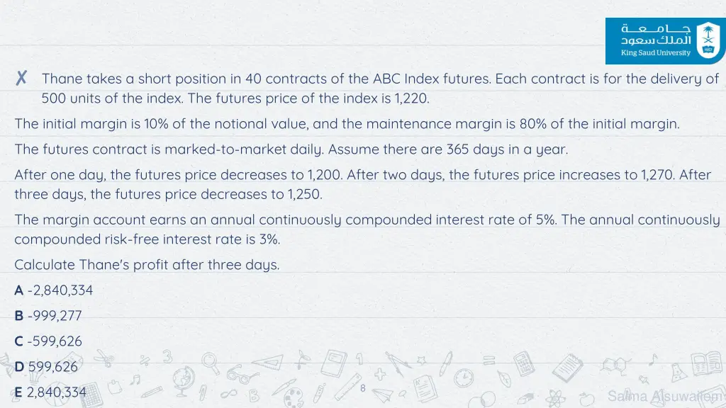 thane takes a short position in 40 contracts