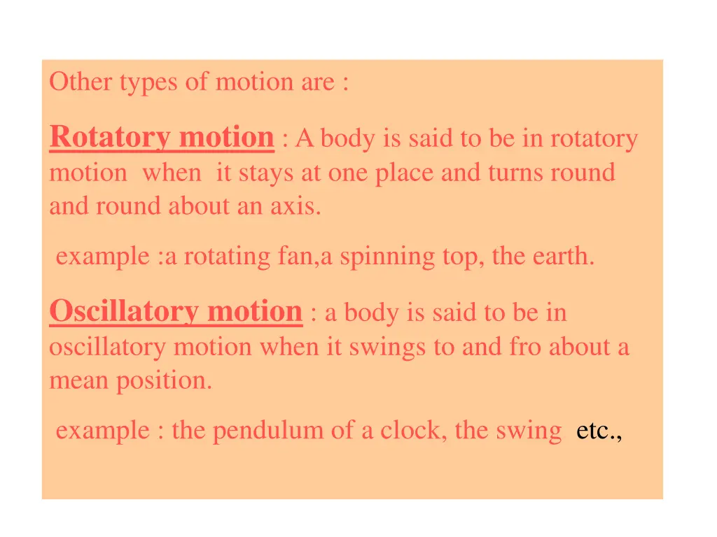 other types of motion are