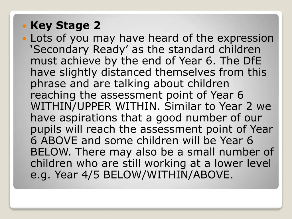 key stage 2 lots of you may have heard