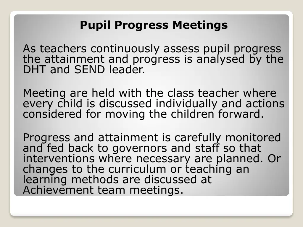 pupil progress meetings