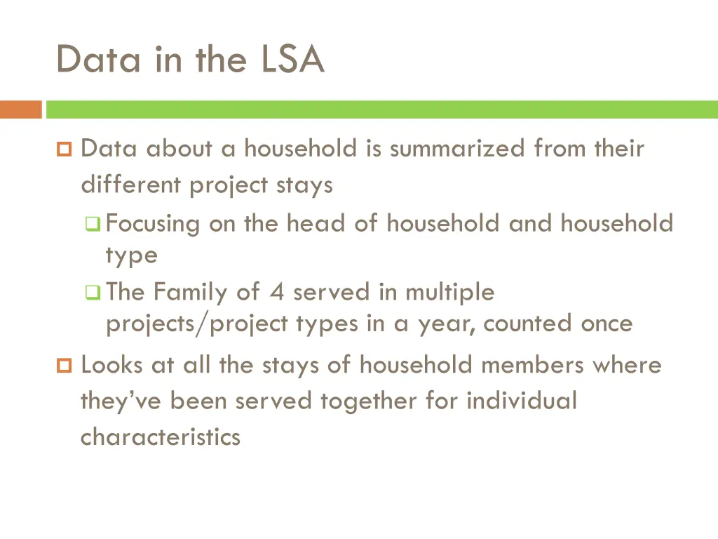 data in the lsa 2