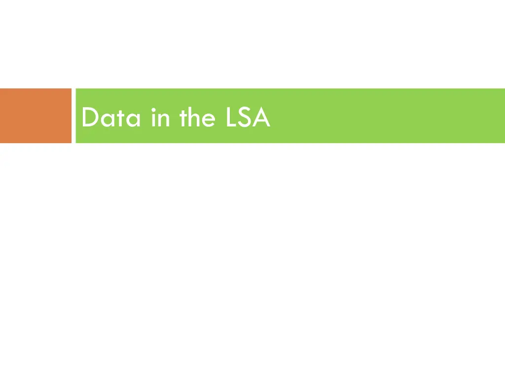 data in the lsa