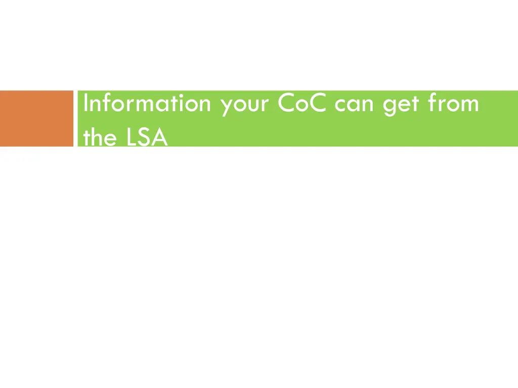 information your coc can get from the lsa