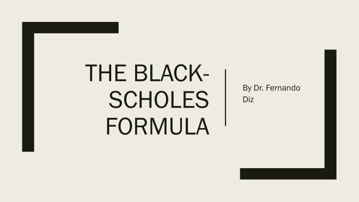 the black scholes formula