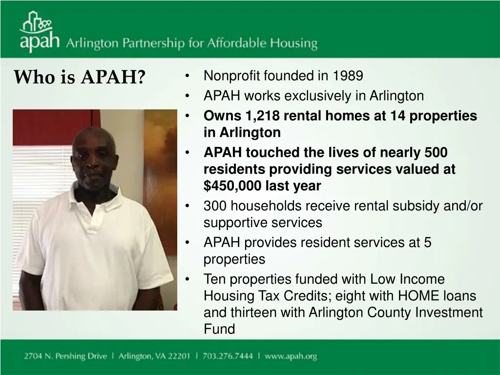 nonprofit founded in 1989 apah works exclusively