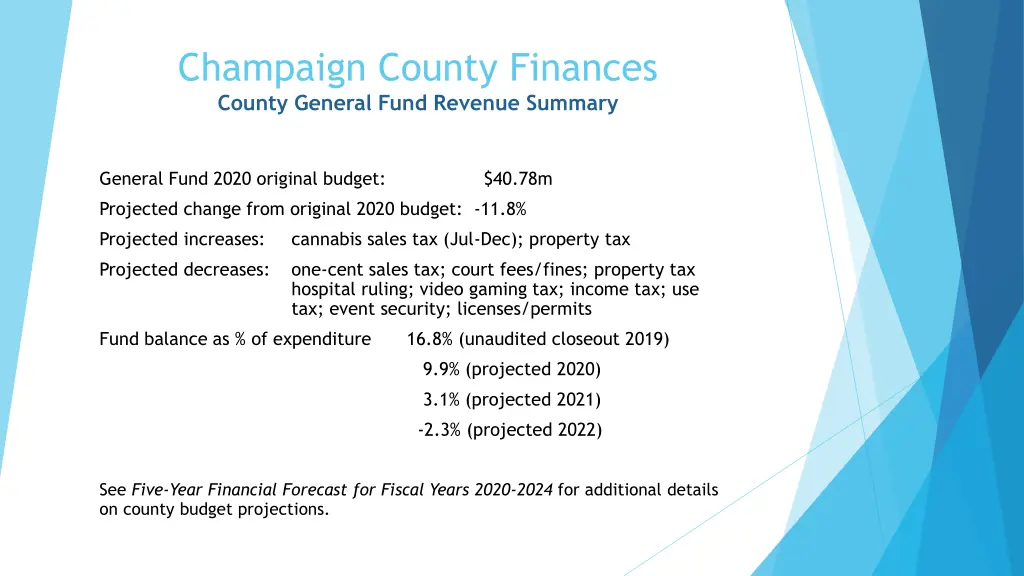 champaign county finances county general fund