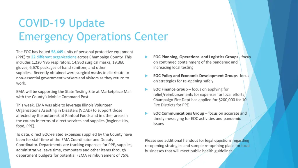 covid 19 update emergency operations center