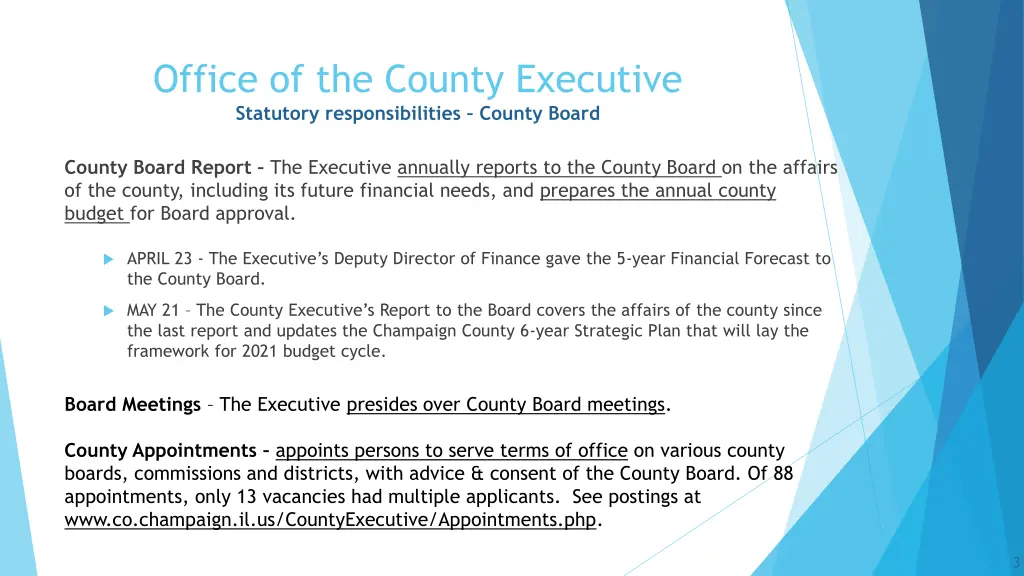 office of the county executive statutory