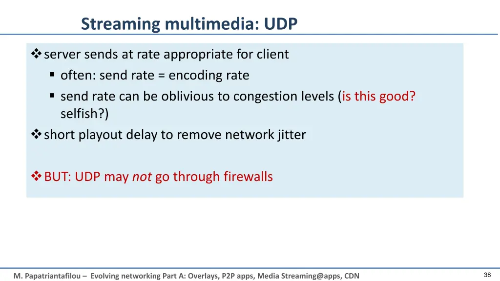 streaming multimedia udp