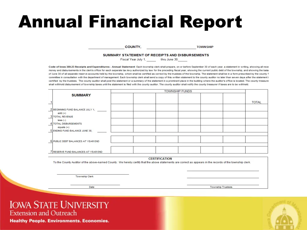 annual financial report 1