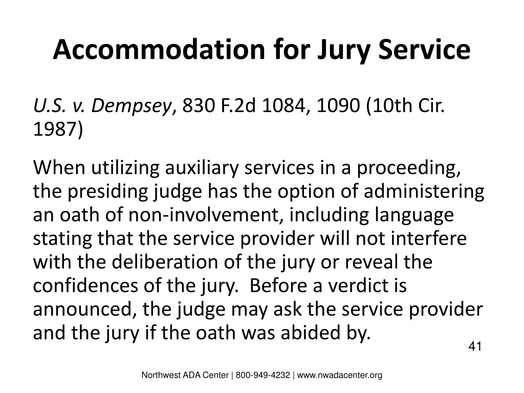 accommodation for jury service 1