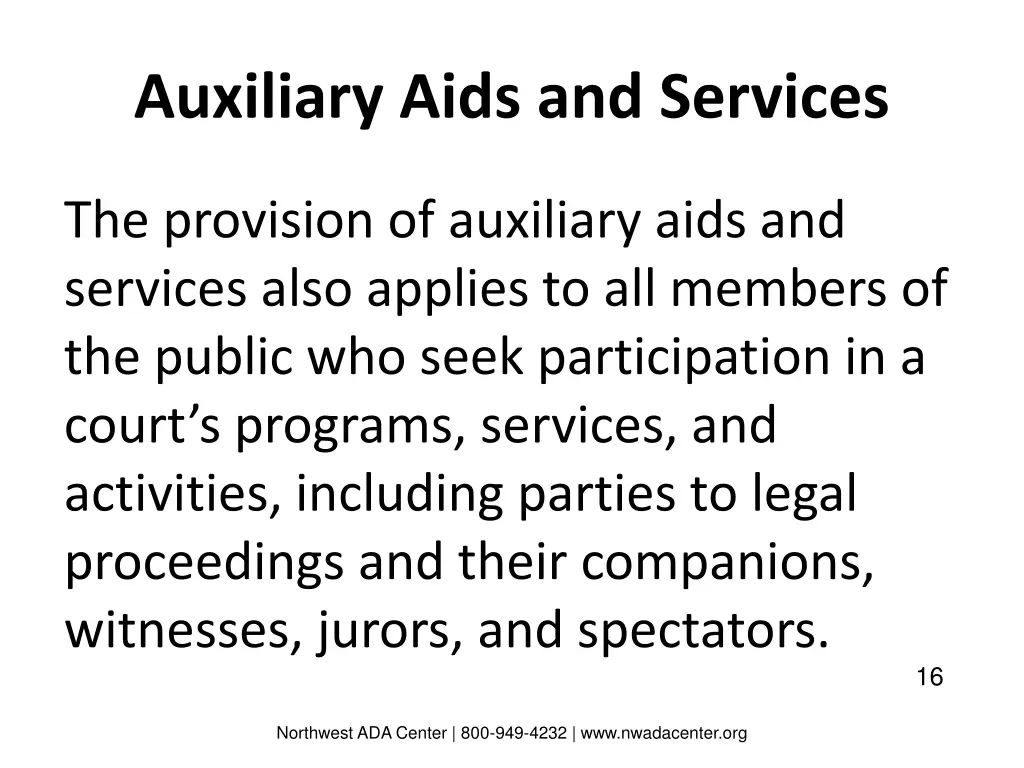 auxiliary aids and services 1