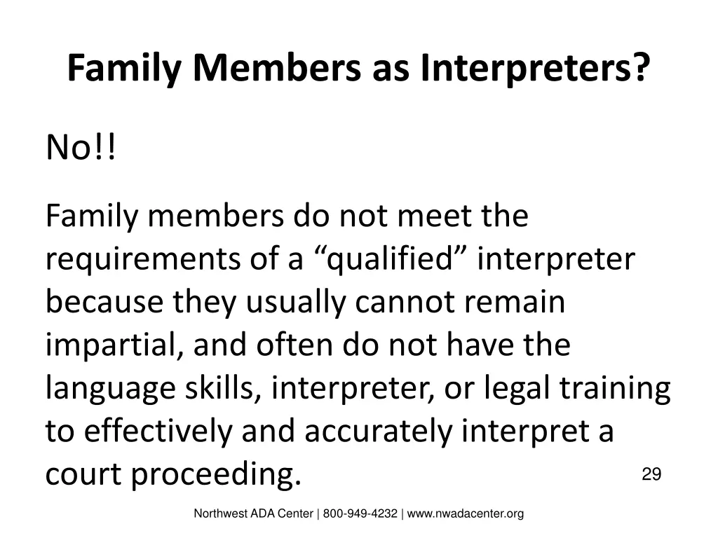 family members as interpreters