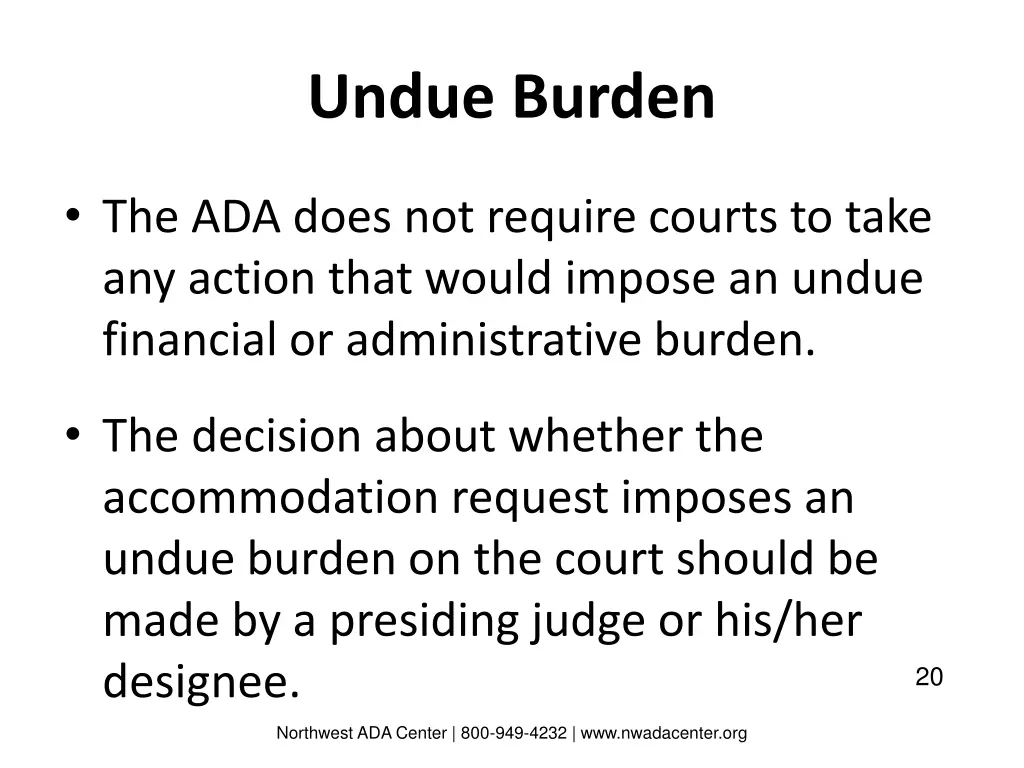 undue burden