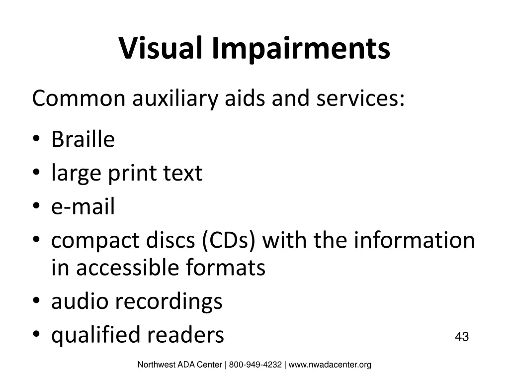 visual impairments 1