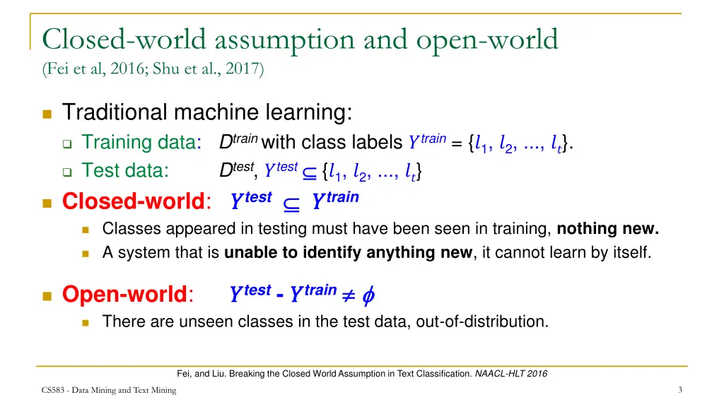 closed world assumption and open world