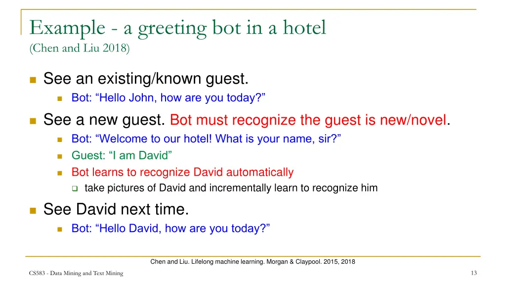 example a greeting bot in a hotel chen