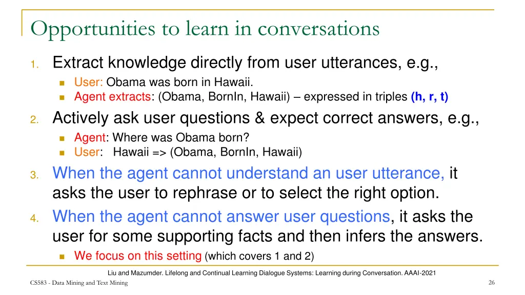 opportunities to learn in conversations