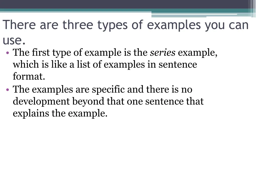 there are three types of examples