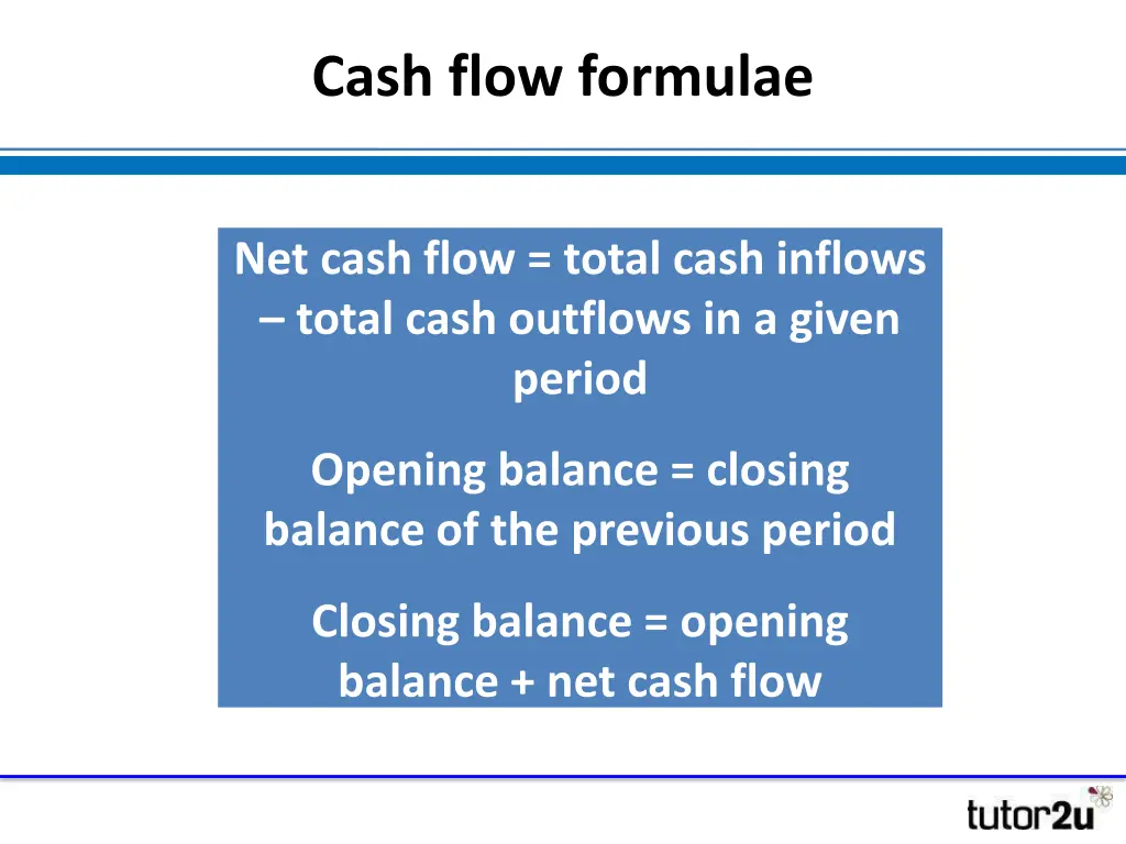 cash flow formulae