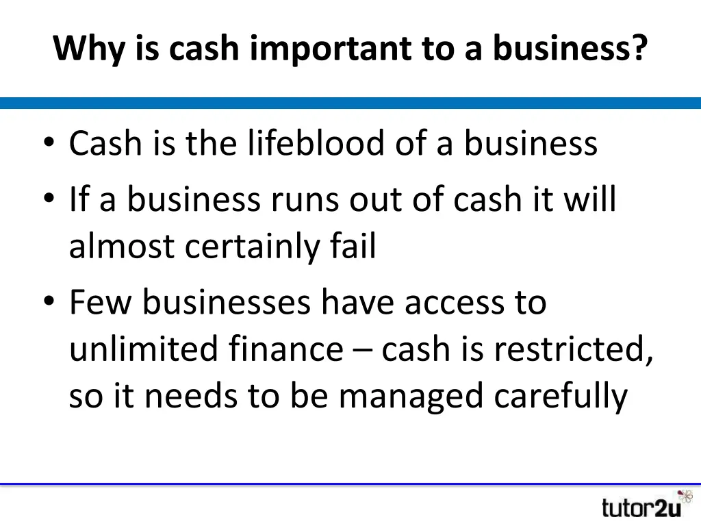 why is cash important to a business