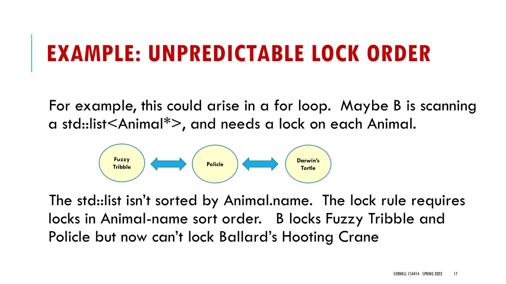 example unpredictable lock order