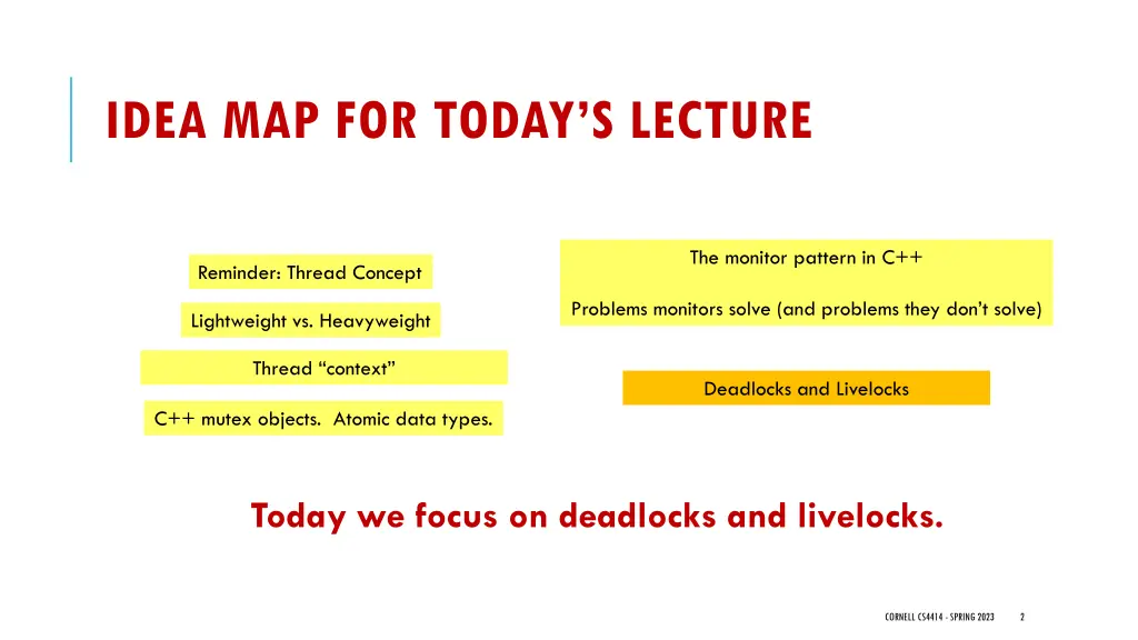 idea map for today s lecture