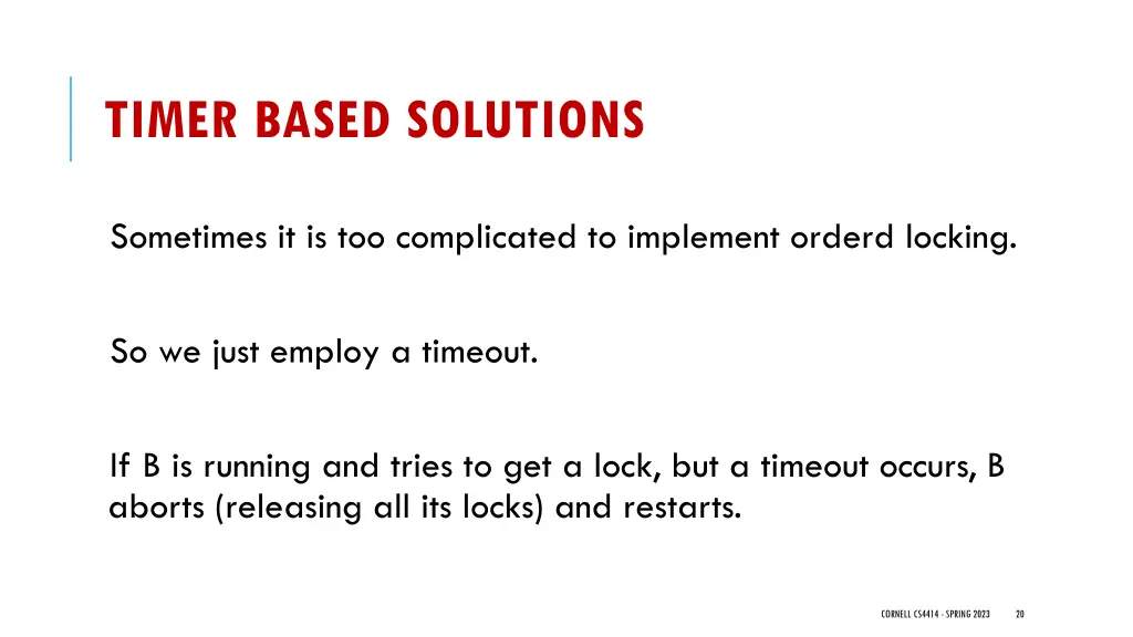 timer based solutions