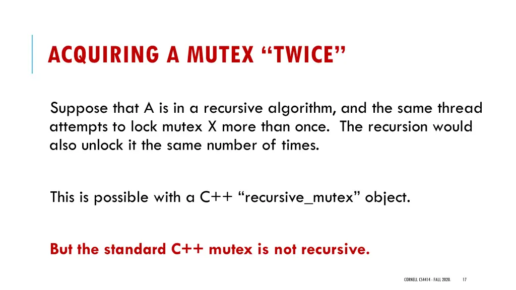 acquiring a mutex twice