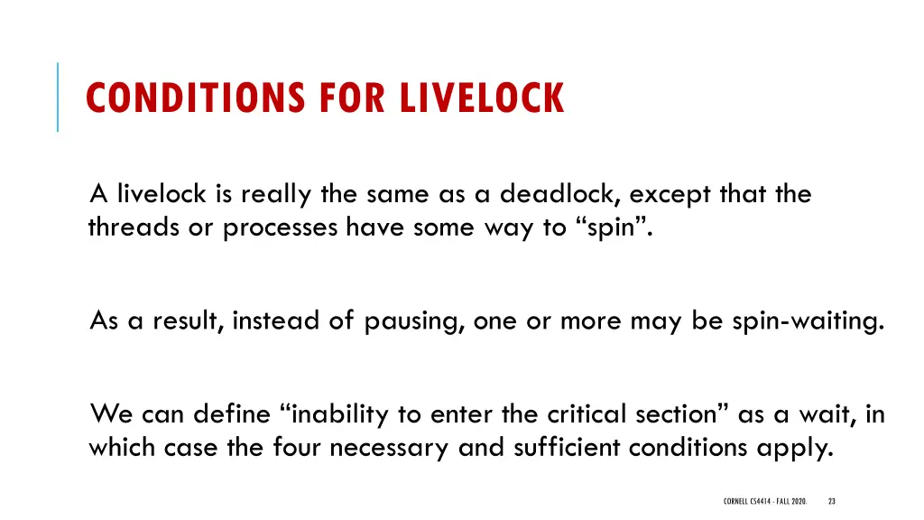 conditions for livelock