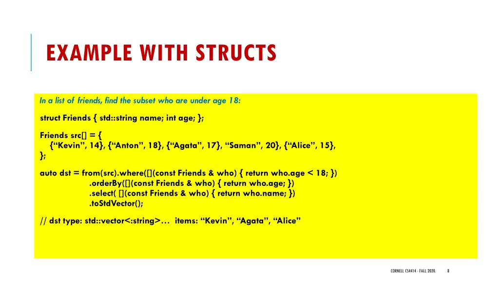 example with structs