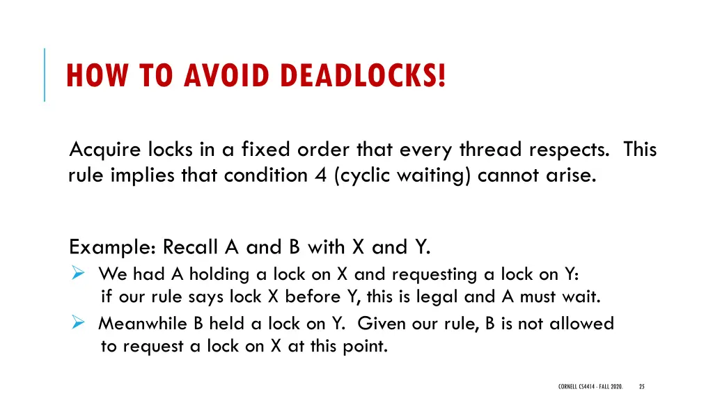 how to avoid deadlocks