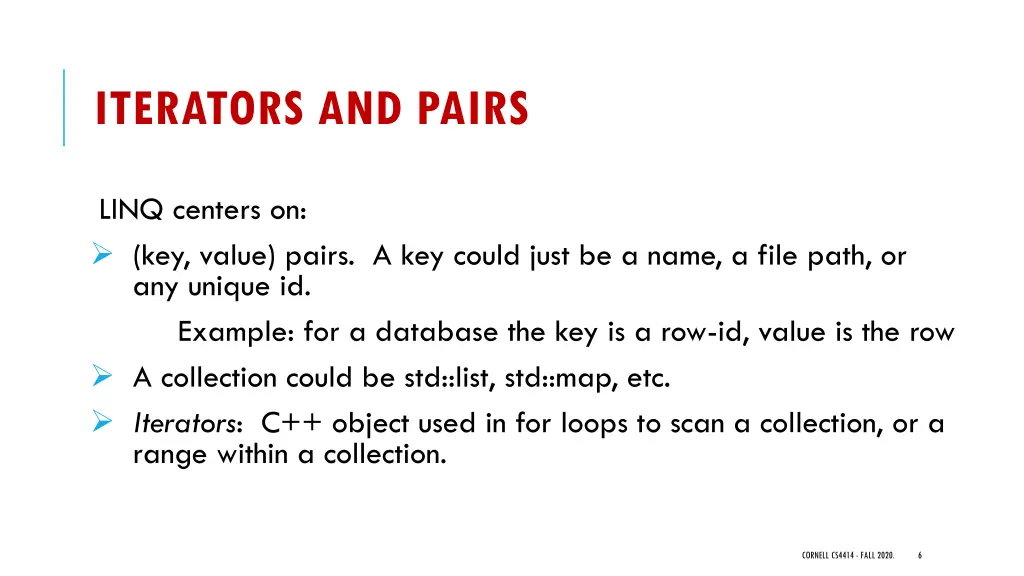 iterators and pairs