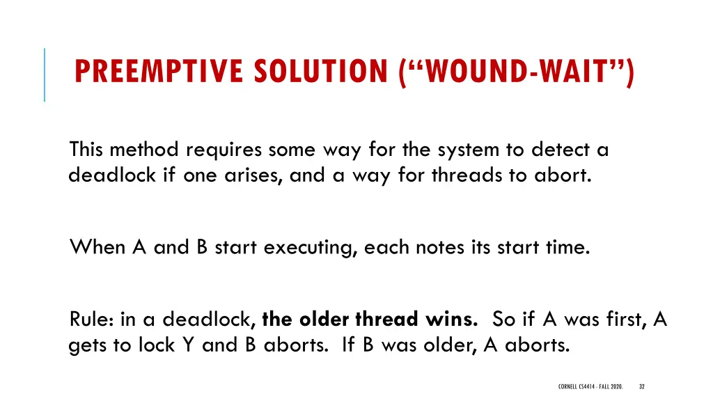 preemptive solution wound wait