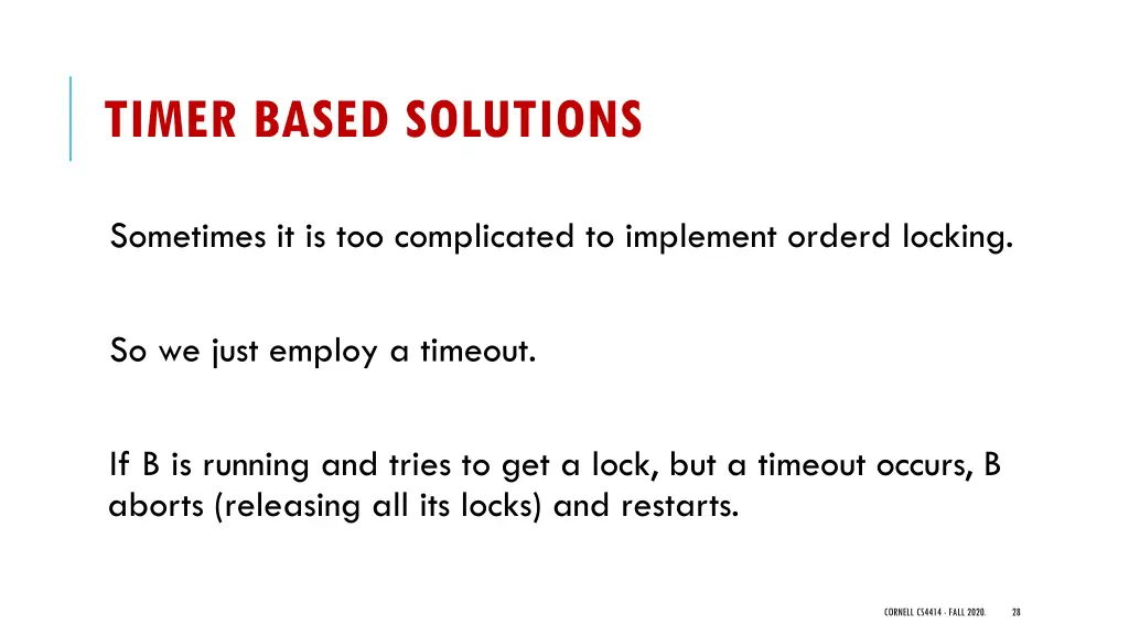 timer based solutions