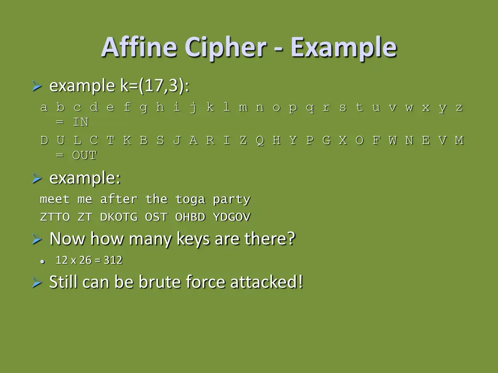 affine cipher example