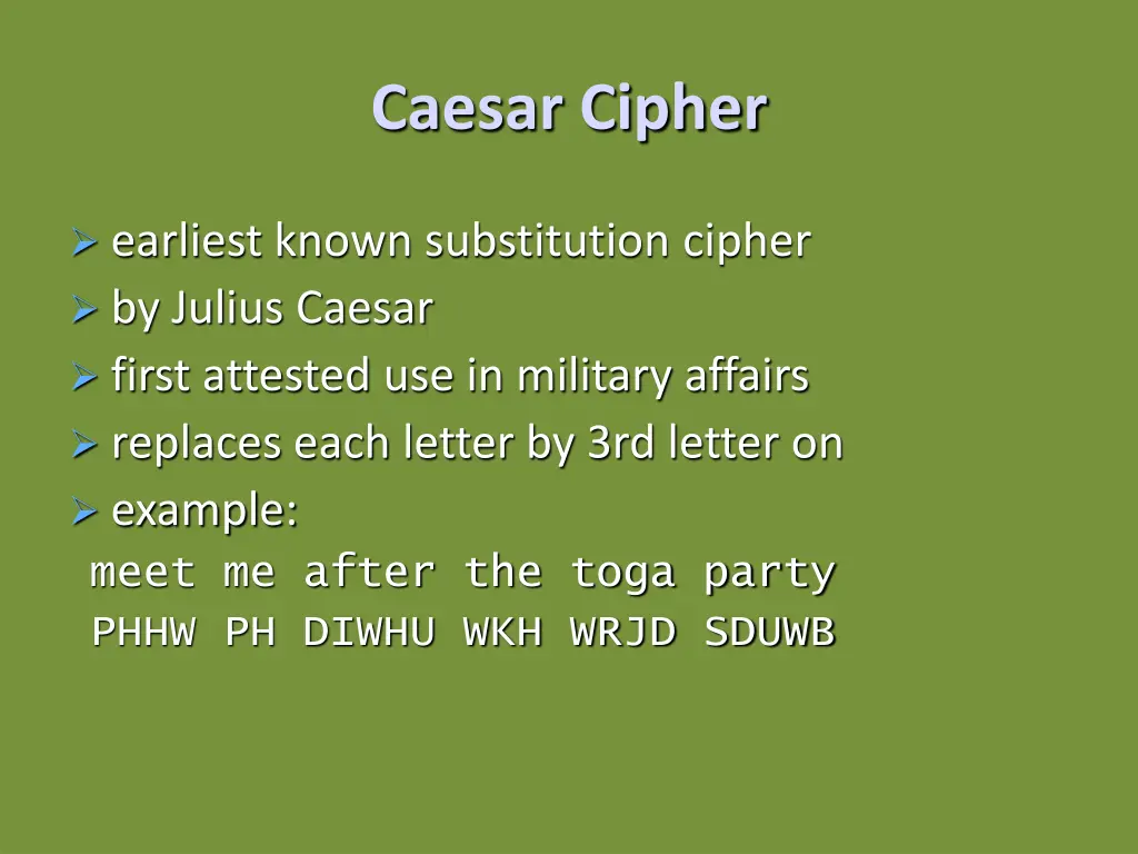 caesar cipher