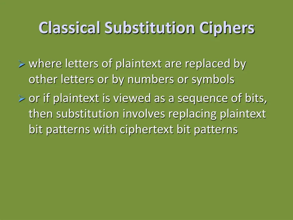 classical substitution ciphers