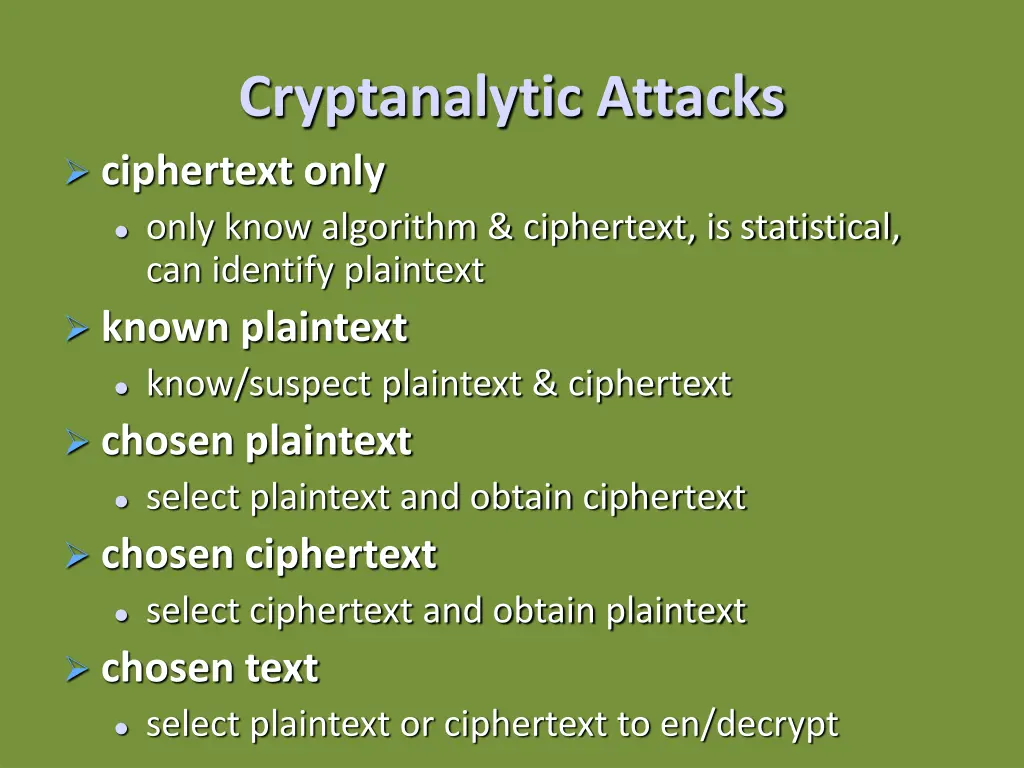 cryptanalytic attacks