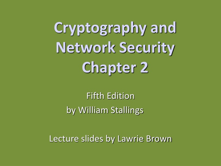 cryptography and network security chapter 2