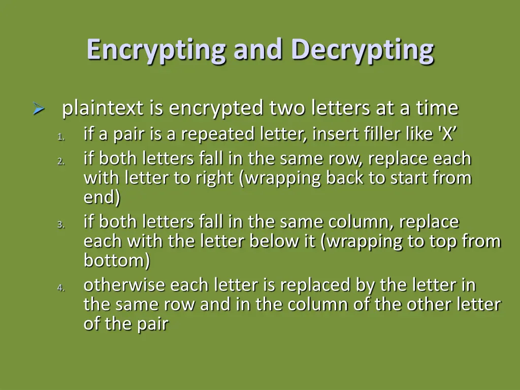 encrypting and decrypting