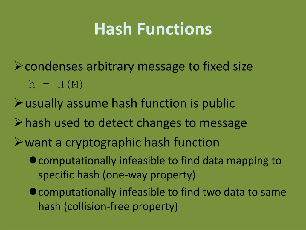 hash functions