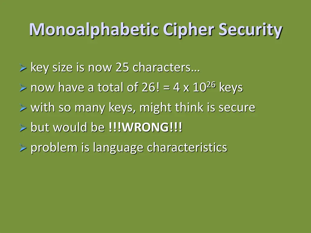 monoalphabetic cipher security