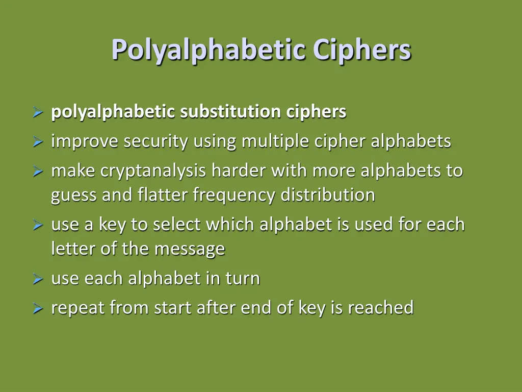 polyalphabetic ciphers