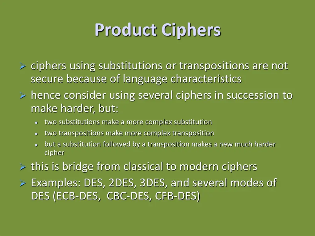 product ciphers